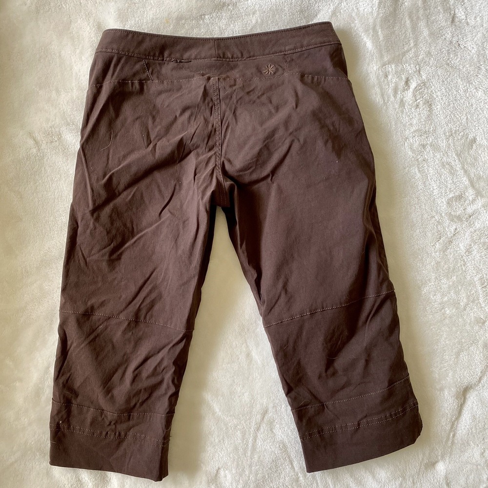Athleta Commuter Capri Brown Hiking Travel Outdoor Nylon Pants Sz 2 - Picture 4 of 9